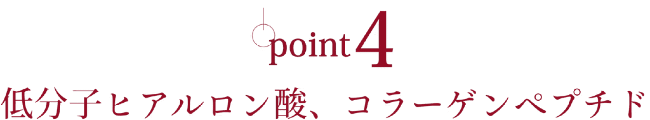 point 4 低分子ヒアルロン酸 コラーゲンペプチド